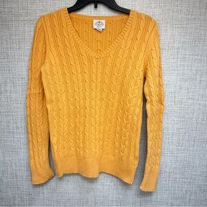 St. John’s Bay Women’s V-Neck Long Sleeve Pullover Sweater | Goldrod | Small